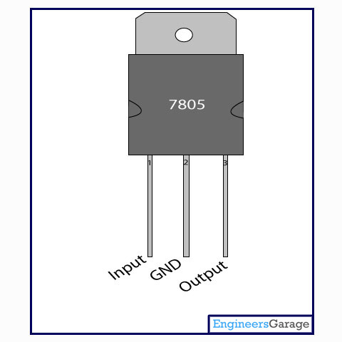 7805 Voltage Regulator IC pin diagram, PinOut