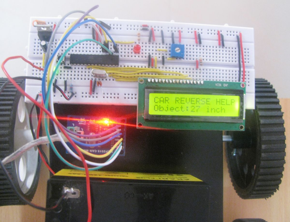 Image showing CAN Receiver Module mounted on Arduino Robot Car