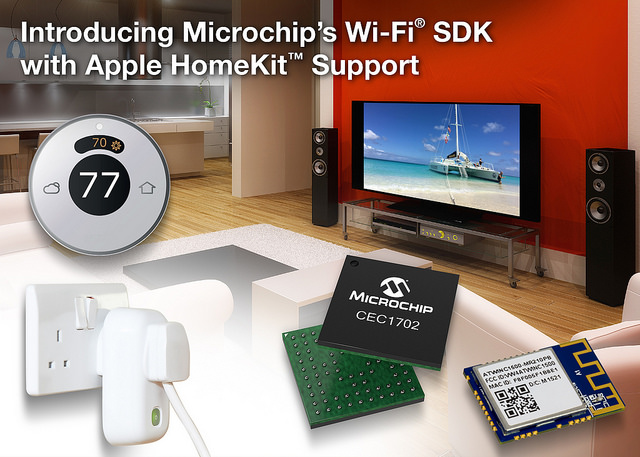 Microchip Announces the Availability of Wi-Fi Software Development Kit with Apple HomeKit Support