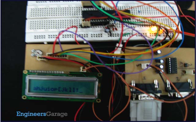 Serial Communication with PC using ATmega16 AVR microcontroller USART Prototype