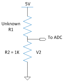 Circuit Diagram of a Voltage Divider Network used in Arduino based Ohmmeter Circuit Diagram of a Voltage Divider Network used in Arduino based Ohmmeter