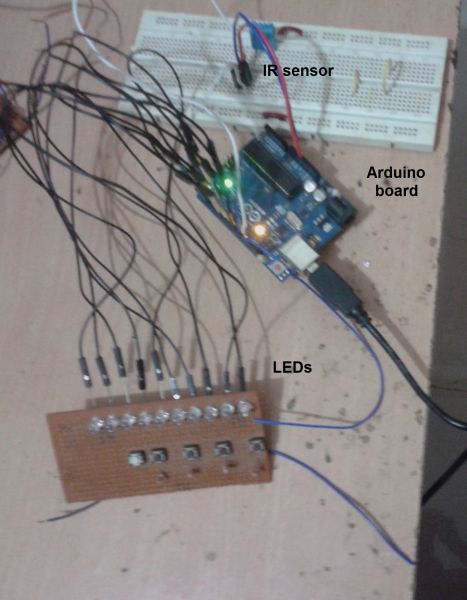 IR remote controlled LED chaser using Arduino