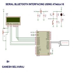 SERIAL BLUETOOTH MODEM INTERFACING USING Atmega16 Circuit