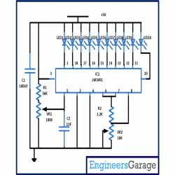 Battery Level Indicator Circuit Diagram led display pin diagram 