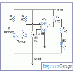 IR Sensor Circuit | Circuit diagram for infrared (IR) sensor