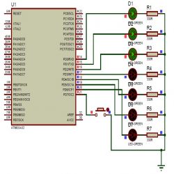 Circuit Diagram for Switch Status & LED with AVR Microcontroller