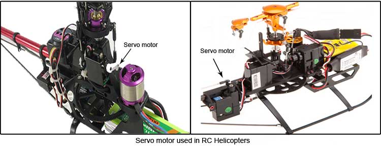 An image showing servo motor used in RC helicopters An image showing servo motor used in RC helicopters