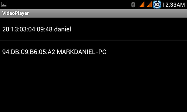 Screenshot of Bluetooth Connections on Android Screenshot of Bluetooth Connections on Android