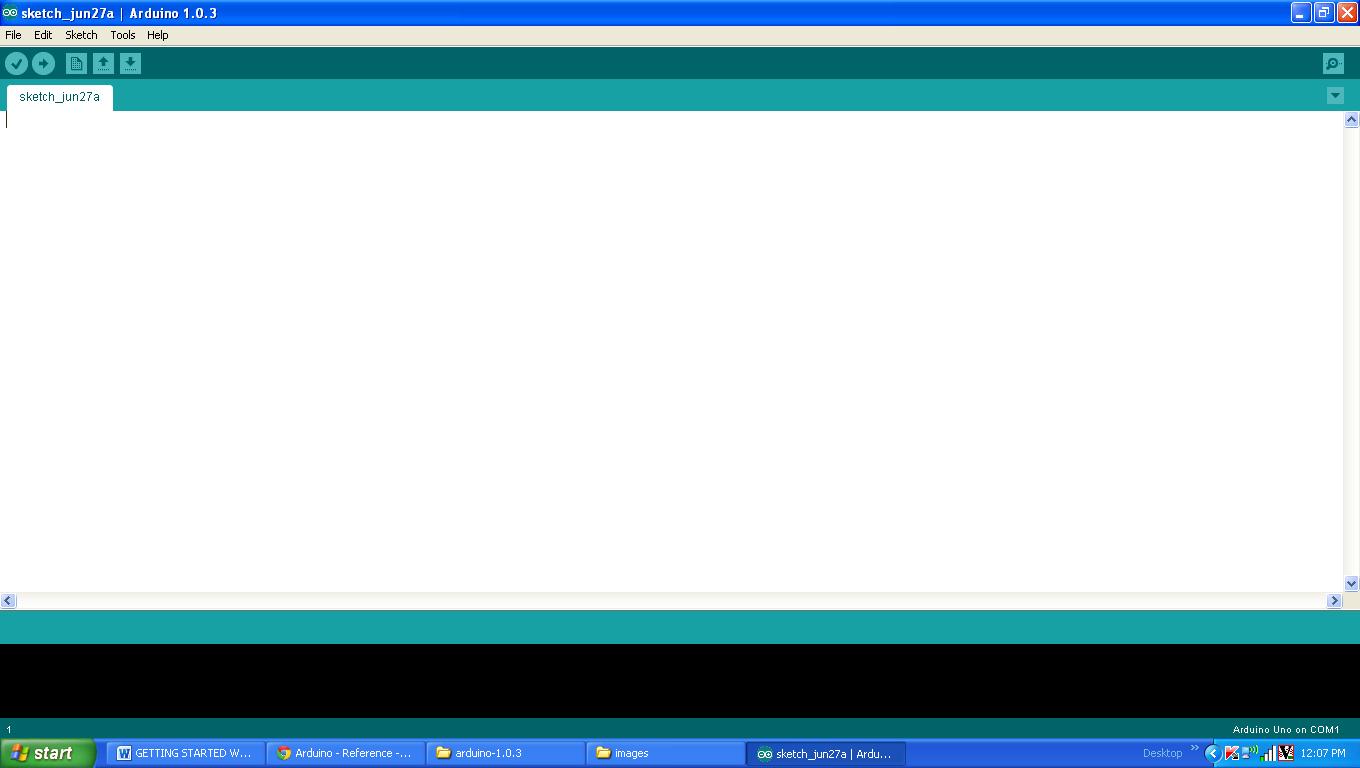 Arduino IDE Software Window Arduino IDE Software Window