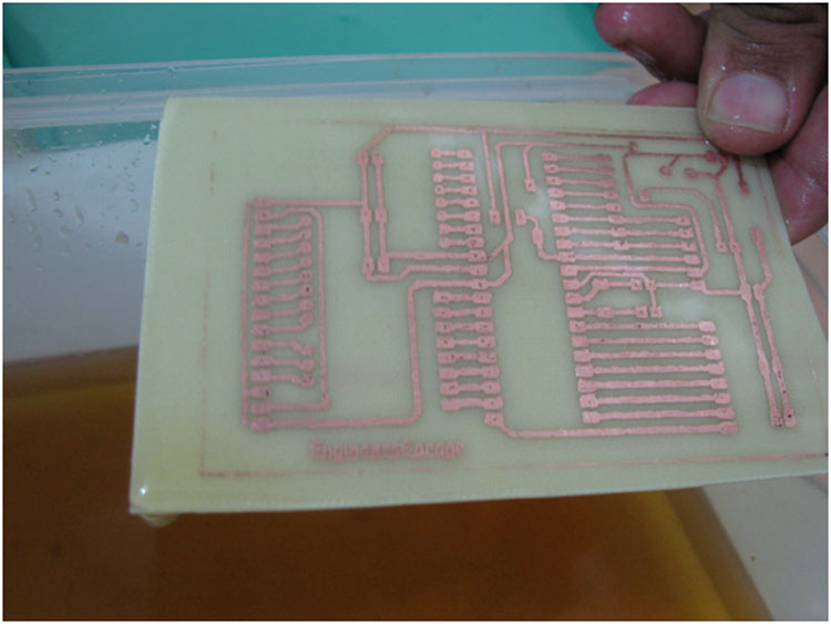 Image showing copper tracks printed on PCB Image showing copper tracks printed on PCB