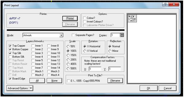 print layout setup 