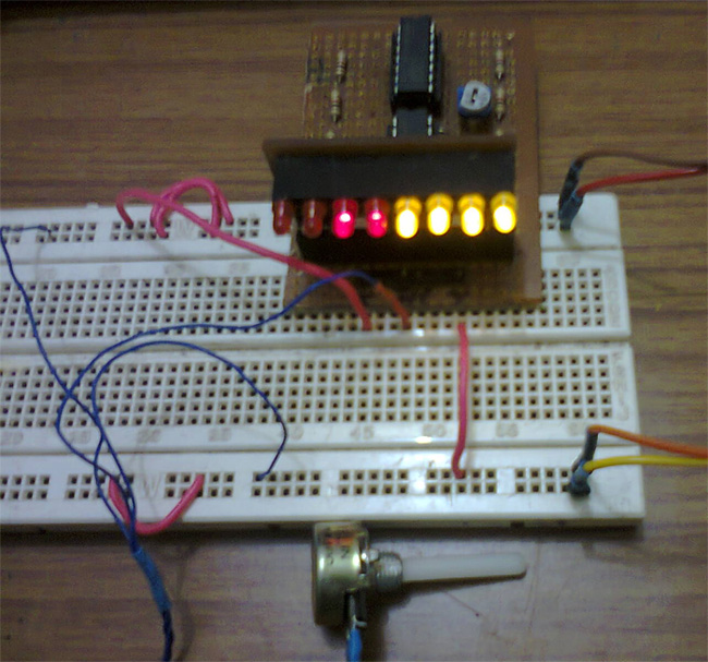 Op amp as a comparator, voltage follower, loudness & level indicator
