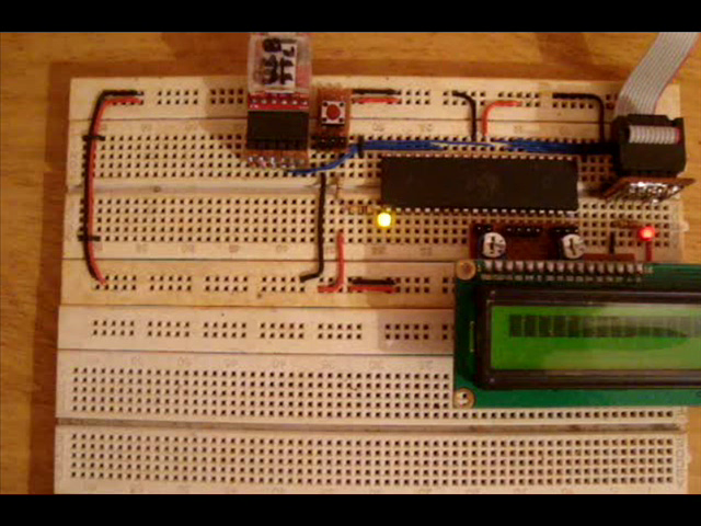 LED Blinking using SPM of AVR circuit set up on breadboard