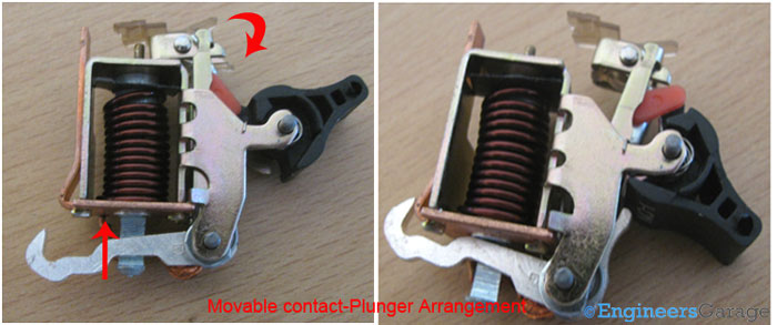 Movable contact plunger arrangement