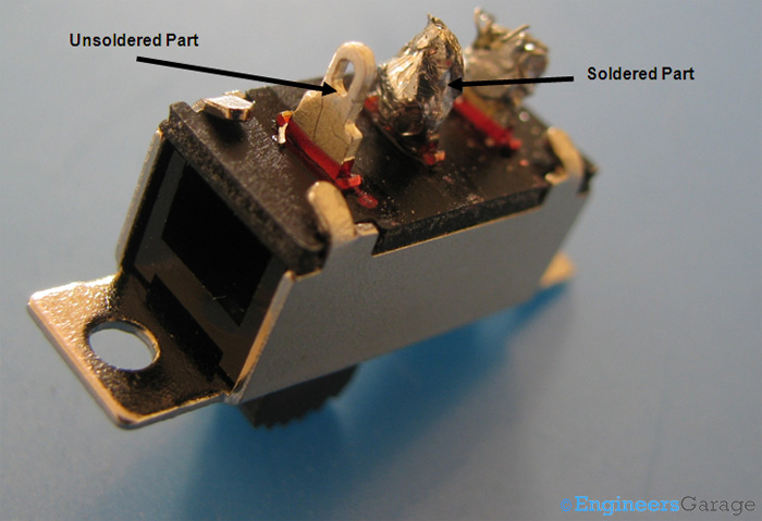 Parts of Slide Switch on Rear Side Parts of Slide Switch on Rear Side