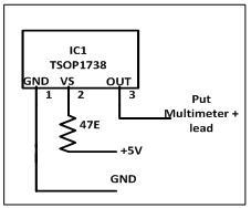 Pin Diagram of TSOP1738 IR Receiver 