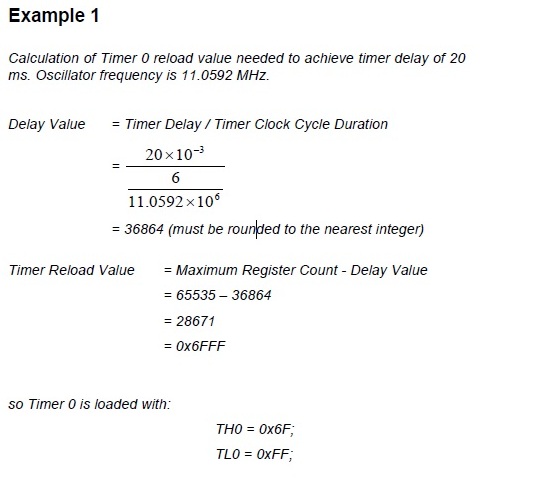 Delay Calculation for 8051(89c51,89c52) microcontroller.