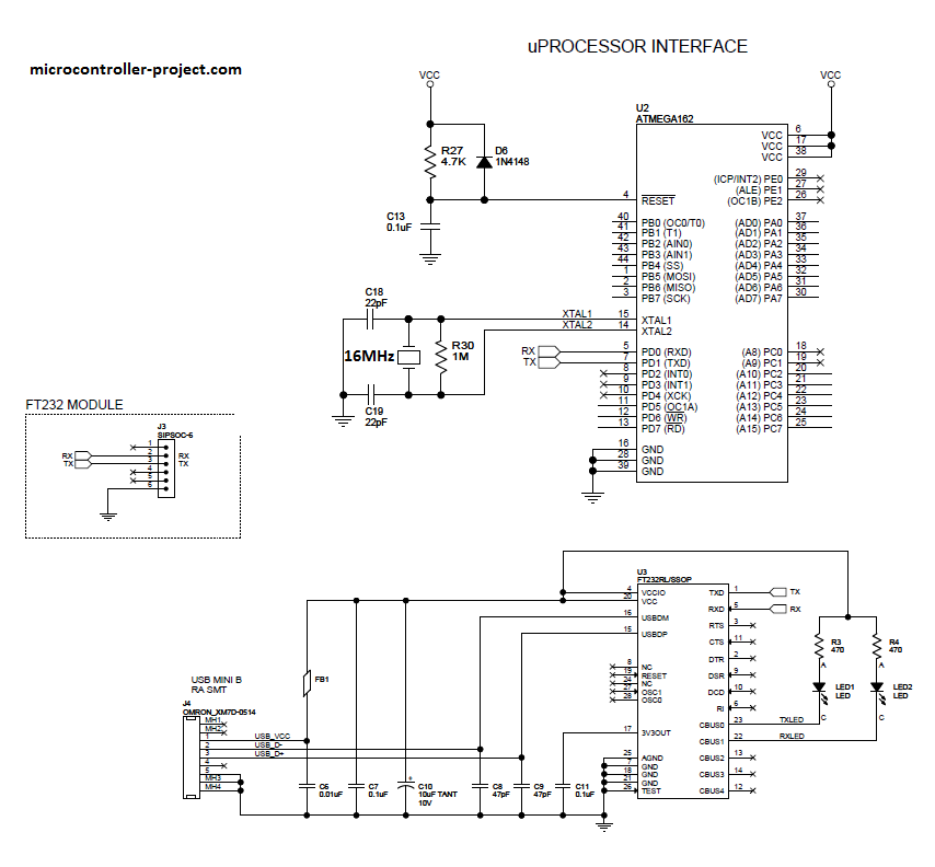 Схема подключения atmega128