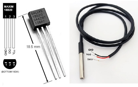 Ds18b20 pinout
