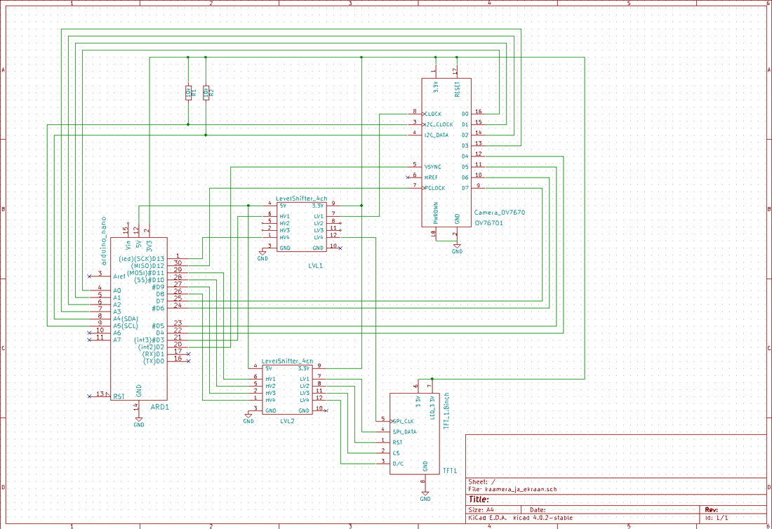 OV7670 camera with arduino and 1.8 inch tft LCD