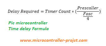 Pic microcontroller time delay formula