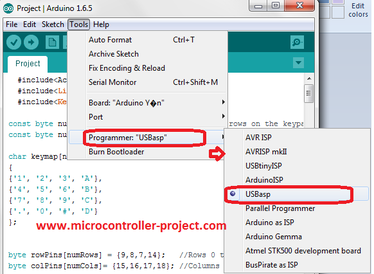 Usbasp programmer is used to program attiny13a microcontroller using arduino ide