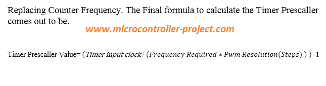 Stm32f103 pwm formula for Prescaller value
