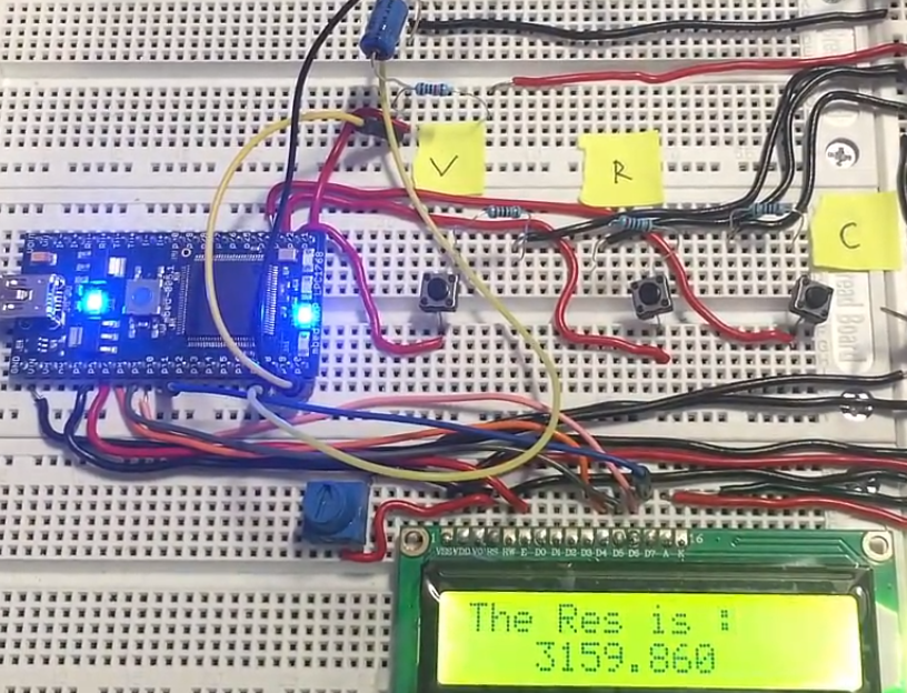 Digital multimeter with microcontroller - Resistance measurement result 