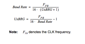 Atmega162 uart initialization, register values calculation formula.