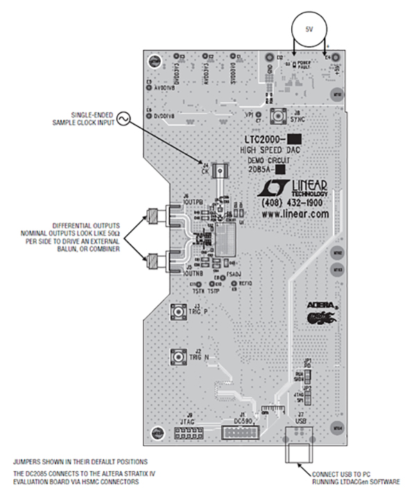 2-D view of DC2085 Series Demo Boards Offer Quick Start Capability by Limiting the Inputs to Essential Functions