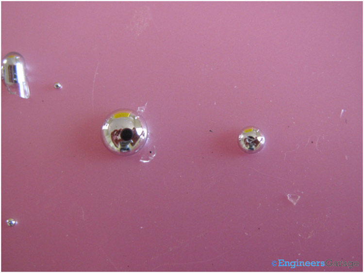 A large Mercury Drop formed by Two Drops Coming Together