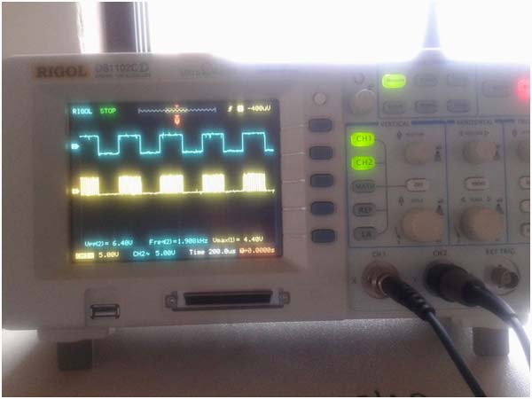 ASK Modulator using IC 555: Circuit Output 