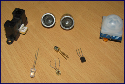 An image of commonly used sensors