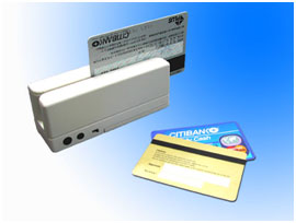 An Image Of Magnetic Stripe Reader And Card