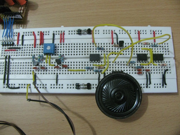 Bass Separator Circuit on Breadboard