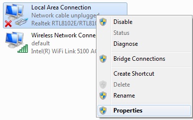 Changing Network adapters setting in windows Changing Network adapters setting in windows