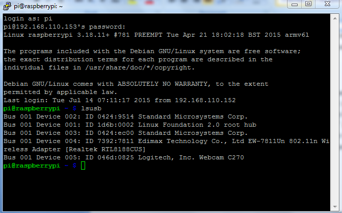 Checking Webcam or Microphone Detected by raspberry Pi