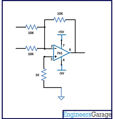 Circuit Daigram of Summing Amlipfier