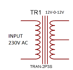 Circuit Diagram of 12-0-12V Transformer