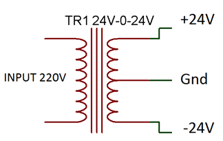 Circuit Diagram of 24-0-24V Transformer