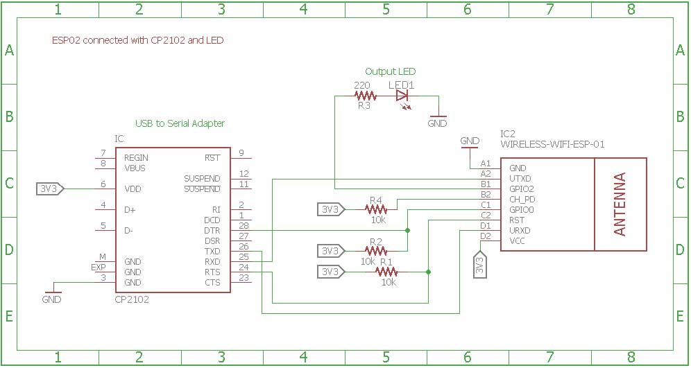 Circuit Diagram of ESP8266 Device to Device LED Control MQTT Client 2