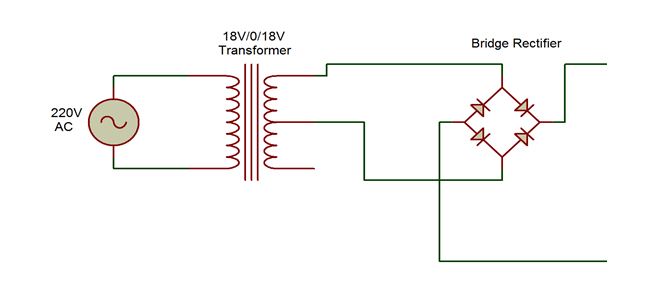 Circuit Diagram of Full Bridge Rectifier