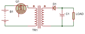 Circuit Diagram showing Isolated Winding in Flyback Converter