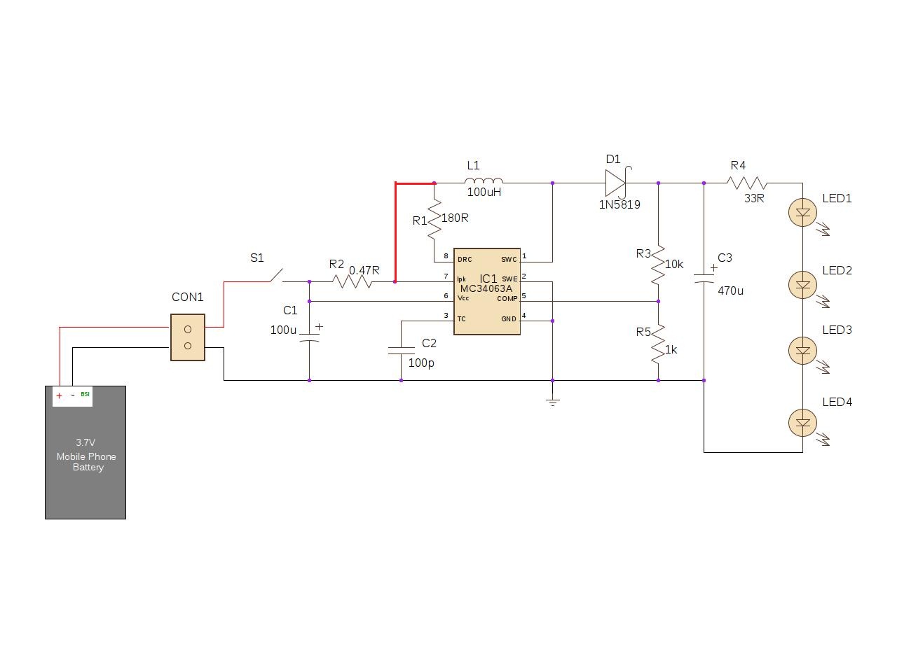 Led Candle Light Circuit Diagram