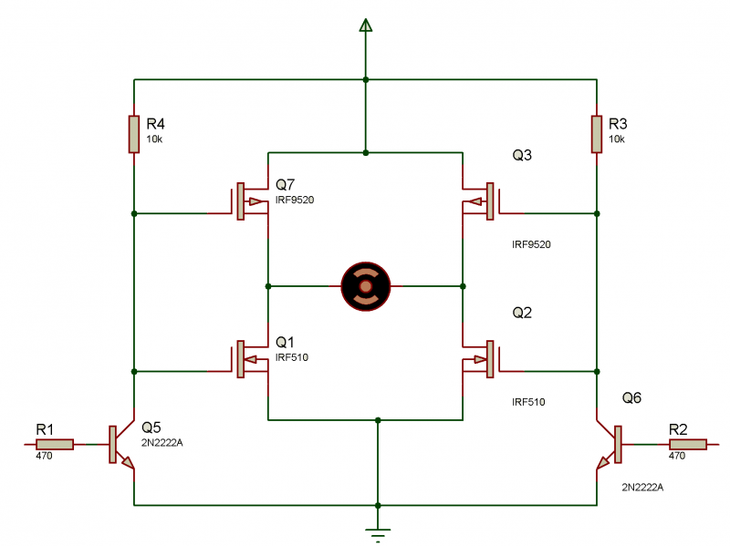 Circuit Diagram of MOSFET based H-Bridge for DC Motor Speed Control Circuit Diagram of MOSFET based H-Bridge for DC Motor Speed Control