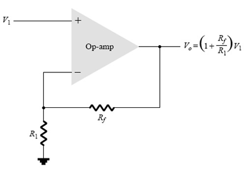 Circuit Diagram of OPAMP based Non-Inverting Amplifier