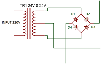 Circuit Diagram od Full Wave Rectifier