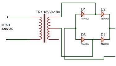 Circuit Diagram od Full Wave Rectifier