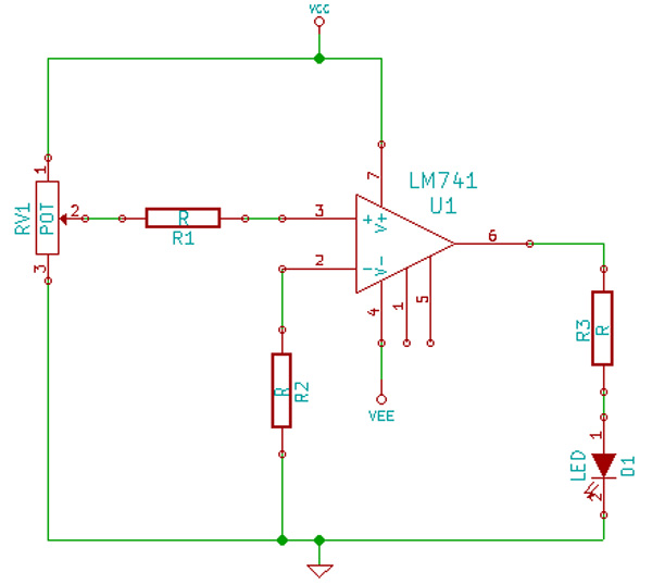 Circuit Diagram of Operational Amplifier without Feedback