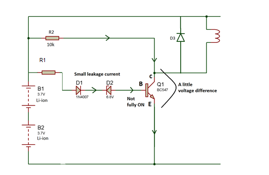 Circuit Diagram showing High Side Switch working in Battery Over Charge Protector